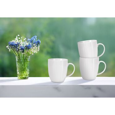 Zestaw kubków z porcelany Lubiana Naomi, 6 sztuk, biały