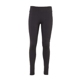 Legginsy damskie, czarne ze złotym paskiem, S/M, z wysokim stanem
