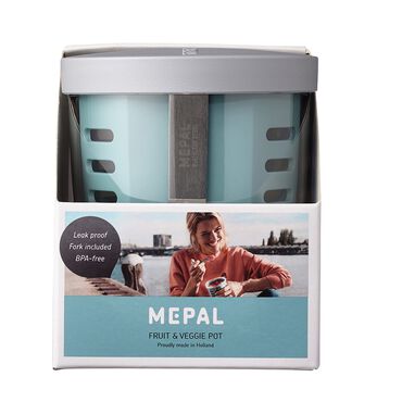 Pojemnik na owoce i warzywa, MEPAL, ELLIPSE, 600 ml + widelczyk, zielony