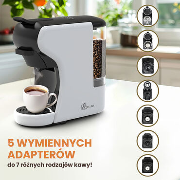 Ekspres wielokapsułkowy Extralink Home, 6 systemów kapsułek, czarno-biały