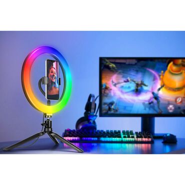 Lampa pierścieniowa Tracer RGB Ring 26 cm, ze statywem