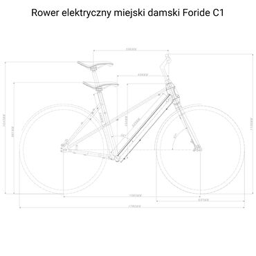 Rower elektryczny miejski damski Foride C1, 28”, czarny