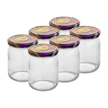 FLORINA_Słoik 500 ml z metalową nakrętką Florina, 6 szt., nadruk warzywa_1