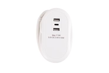 HYKKER_Przedłużacz kostka Hykker, 1 gniazdo, 2 x USB-A, 1 x USB-C_1