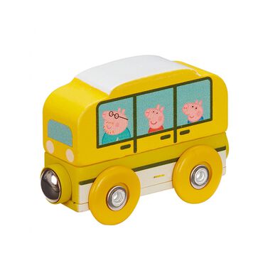 PEPPA_Drewniany minipojazd Peppa, żółty autobus1