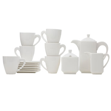 AMBITION_Komplet kawowy 17-elementowy Porto, porcelanowy, biały_2