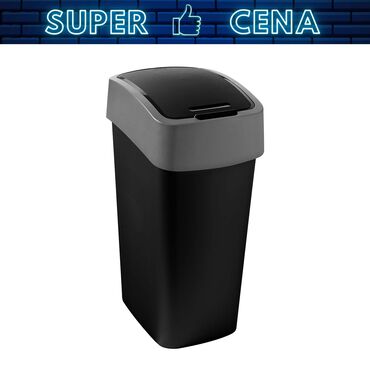 CURVER_Kosz na śmieci FLIP BIN, 45l czarny/szary, 29,4 x 37,6 x 65,3 cm_1