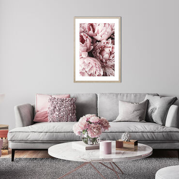 Obraz w ramie, 50 x 70 cm, peonie