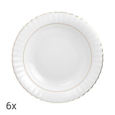 CHODZIEŻ_Zestaw talerzy z porcelany Iwona, 6 elementów, 23,5 cm, biały_1