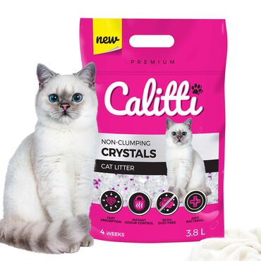 Żwirek silikonowy dla kota Calitti Crystals, 8 x 3,8L