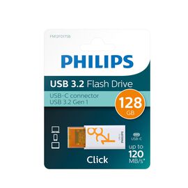 Pendrive Philips Click 128 GB, pomarańczowy