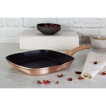 Patelnia grillowa 28 cm BerlingerHaus Rose Gold, nieprzywierająca, z odpinaną rączką