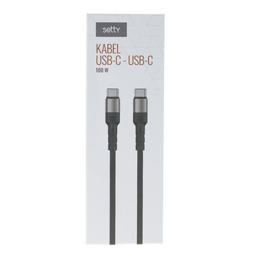 SETTY_Kabel USB-C USB-C, 100 W, czarny, 1 m_1