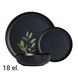 Zestaw obiadowy z kamionki na 6 osób MG Home Artena Black, 18 elementów, czarny