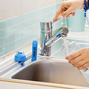 Zestaw 3 filtrów do butelki filtrującej, niebieskie + zakrętka