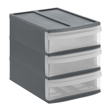 Pojemnik z 4 szufladami 19,2 x 26,5 x 23,3 cm Rotho Tower, antracytowy