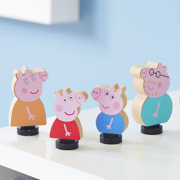 PEPPA_Zestaw 4 figurek drewnianych Peppa, podstawka Drop & Play_5