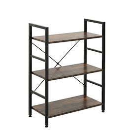 Regał loft 60 x 28 x 85 cm OTE, 3 półki, melamina, ciemnobrązowy