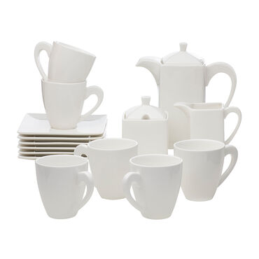 AMBITION_Komplet kawowy 17-elementowy Porto, porcelanowy, biały_1
