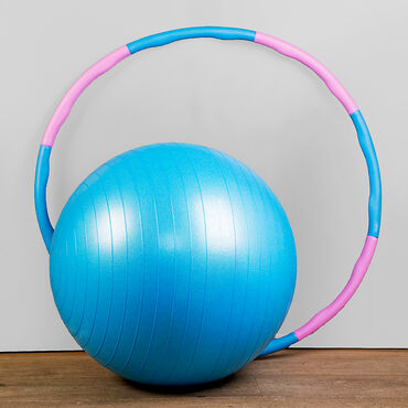 SEVEN FOR 7_Piłka do ćwiczeń + pompka, 65 cm, Niebieska_5