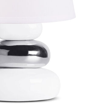 KONSIMO_Lampa nocna Salu, 18 cm, kamyki, biała_3
