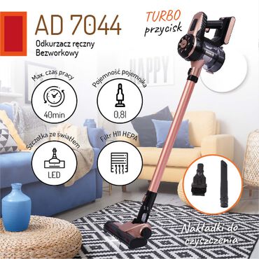 Odkurzacz pionowy Adler AD 7044, bezworkowy, bezprzewodowy, 120 W