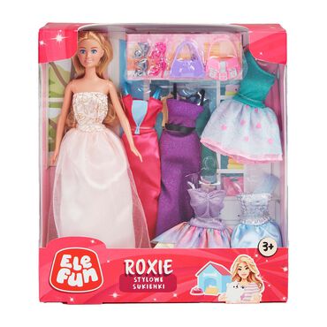 ELEFUN_Lalka Roxie Elefun, stylowe sukienki, 30 cm1