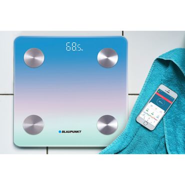 Waga łazienkowa Blaupunkt BSM601, z pomiarem tkanki tłuszczowej, niebieska