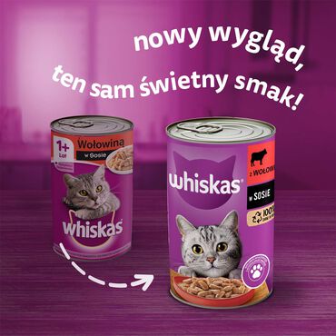 Mokra karma Whiskas, dla dorosłych kotów, z wołowiną, 24 x 400 g