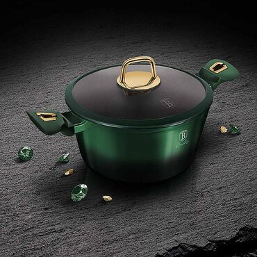 Garnek ze szklaną pokrywką EMERALD, 2,5 l, aluminiowy