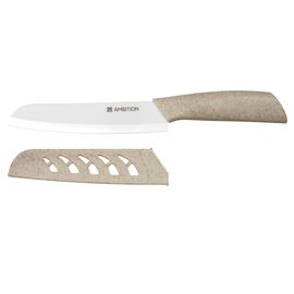 Nóż Santoku 15 cm Ambition Skiv, ceramiczny, szary