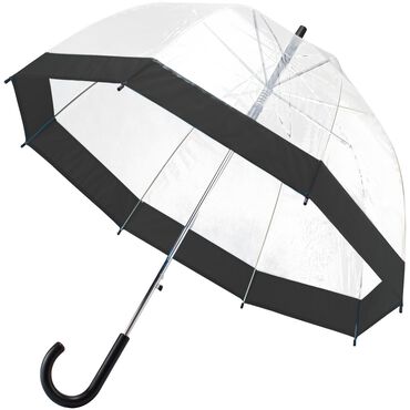 SEMI LINE_Parasol, 90 cm, przezroczysty, czarna lamówka_1