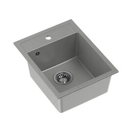 Zlewozmywak granitowy jednokomorowy szary Root Chef Mini, 390 x 500 x 204 mm