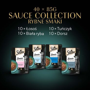 Mokra karma Sheba Sauce Collection Rybne Smaki, dla dorosłych kotów, 40 x 85 g