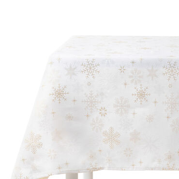 HOMLA_Obrus Gold Snow, biały, w śnieżynki, 150 x 220 cm_1