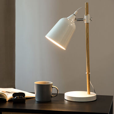 KONSIMO_Lampa stołowa Hali, 49 cm, biała, metalowa_4