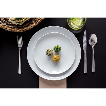 Zestaw obiadowy z porcelany na 6 osób Lubiana Modern, 18 elementów, biały
