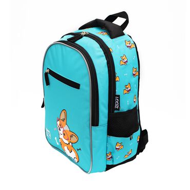 Plecak szkolny, wzór Corgi Dog, dwukomorowy, 1-3 klasa
