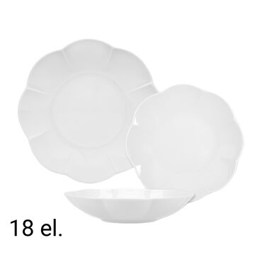 LUBIANA_Zestaw obiadowy z porcelany na 6 osób Lubiana Naomi, 18 elementów, biały_1