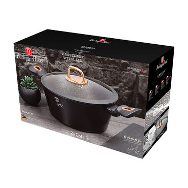 Garnek z pokrywką szklaną 4,1 l Black Rose, system Turbo Induction