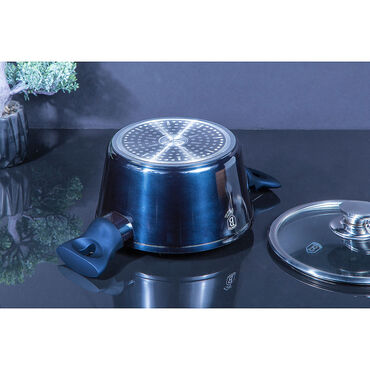 Garnek ze szklaną pokrywką BERLINGERHAUS AQUAMARINE, aluminiowy, 4,1 L