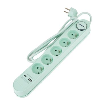 HYKKER_Listwa zasilająca Hykker, z USB, 1,5 m, 5 gniazd, zielona_1