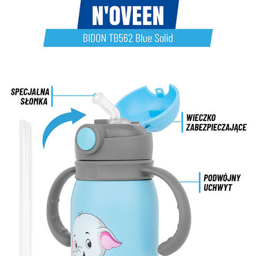 Bidon NOVEEN TB562 Blue Solid 300 ml, niebieski