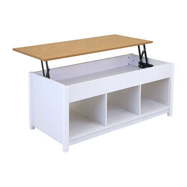 Stolik kawowy 48-62 x 50 x 105 cm Jumi, z podnoszonym blatem, biały