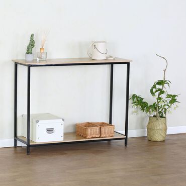 Konsola loft 106 x 35 x 81 cm OTE, 2 półki, melamina
