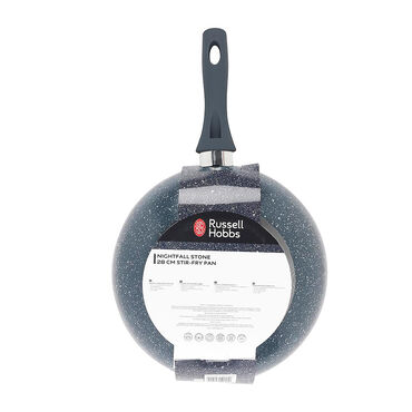 Patelnia 28 cm Russell Hobbs Nightfall Stone, nieprzywierająca, niebieski marmur