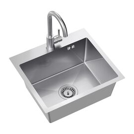Zlewozmywak stalowy Midi Basic z baterią, stal nierdzewna, 500 x 450 x 200 mm