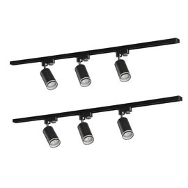 Lampa sufitowa Sanico Goldlux Paris 6 x GU10, na szynie, 2 x 1 m, czarna
