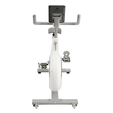 Rower spinningowy, biały, 8 poziomów oporu, Bluetooth