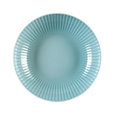 Zestaw talerzy dla 6 osób Daisy, Porcelana, turkusowe, 18 elementów